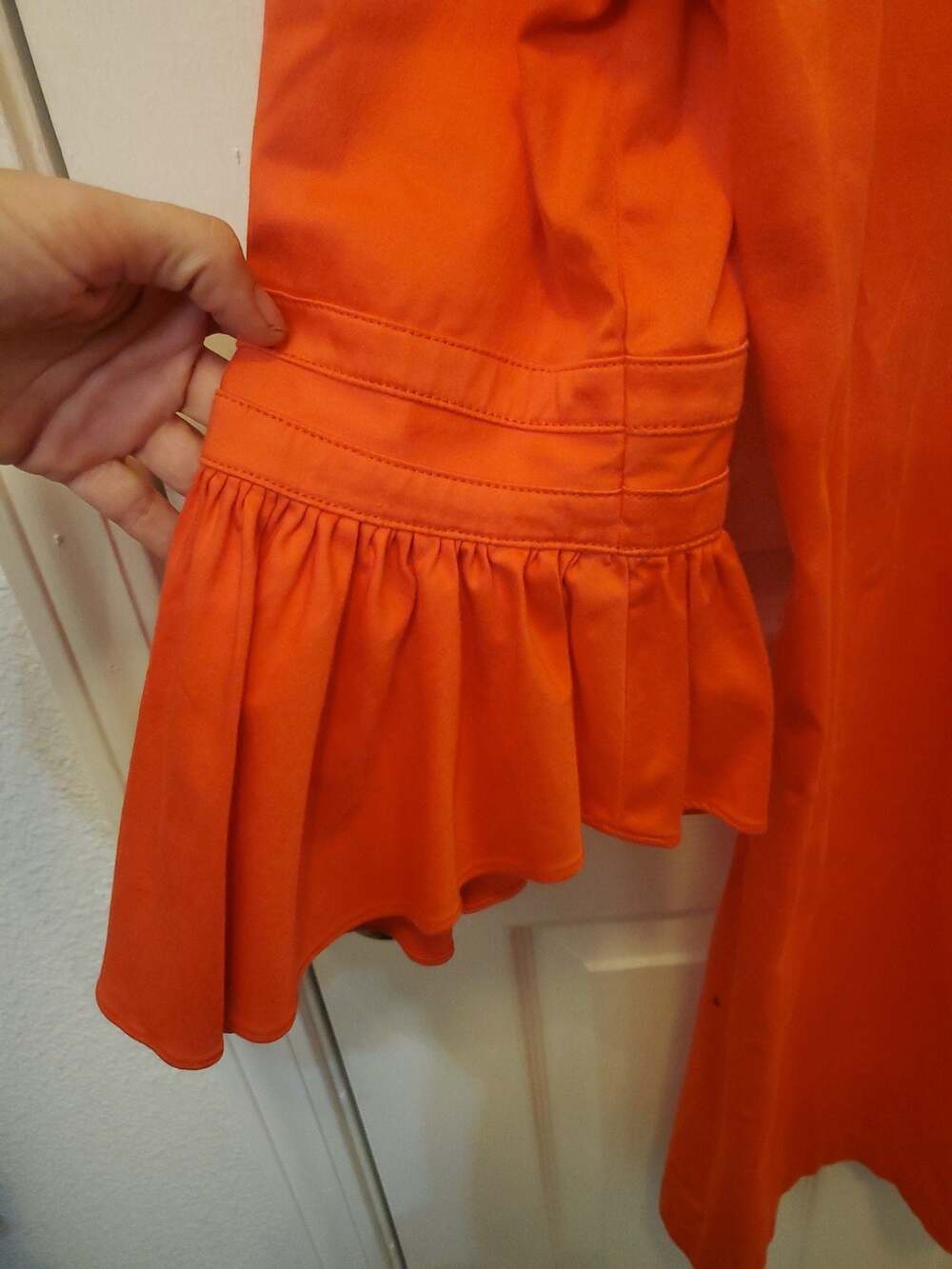 Lissa Mar Orange Flare Sleeve Shift Dress Size M - Picture 2 of 6